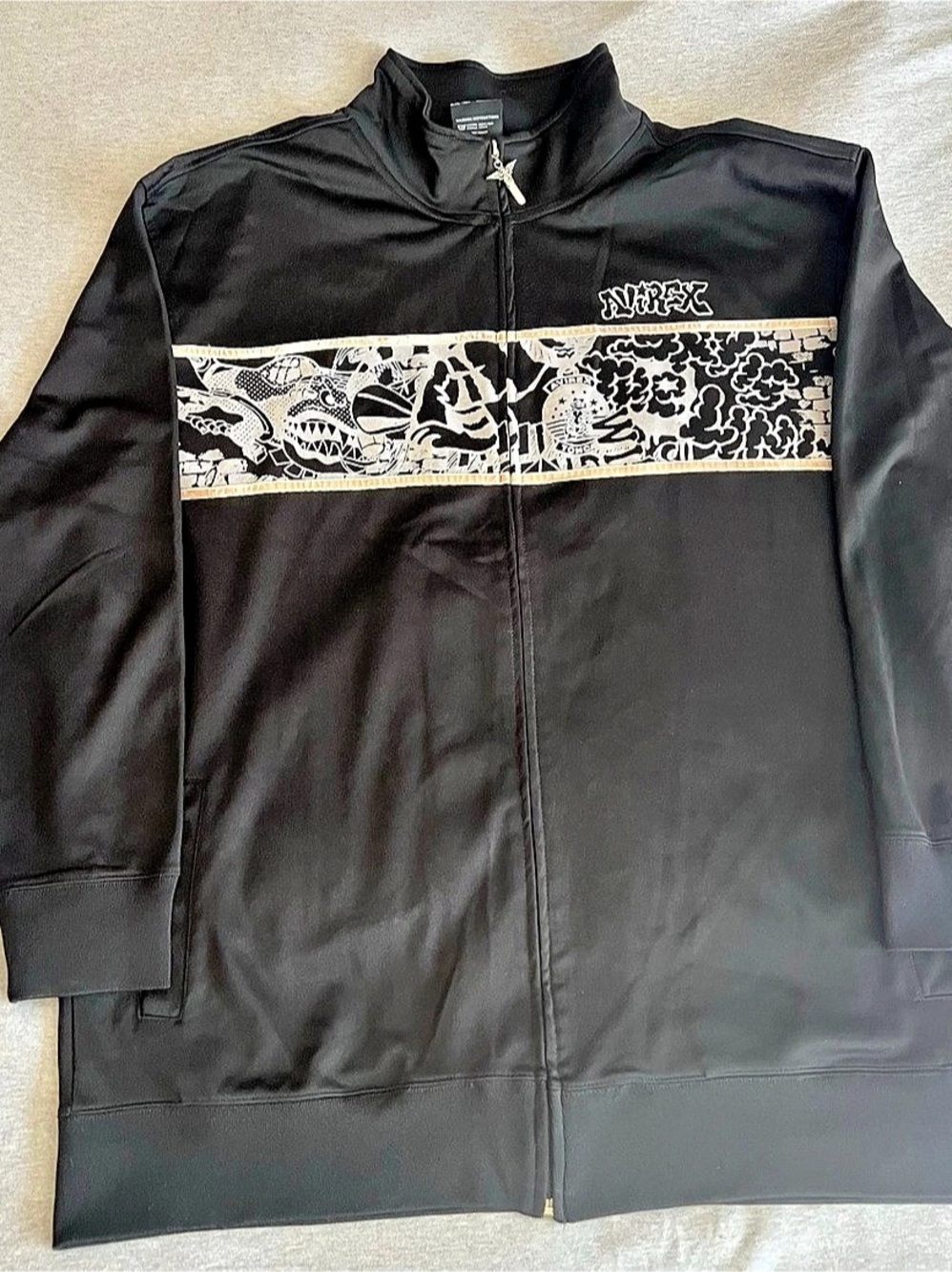 Avirex Graphic Track Jacket Black 3XL Like New